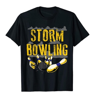 เสื้อยืดผ้าฝ้าย เสื้อยืด ผ้าฝ้าย พิมพ์ลาย Storm Bowing Funny Matching Bowling Team สําหรับผู้ชาย ครอบครัว คริสต์มาส