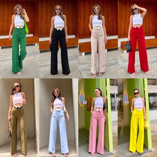 Monaco high-waist pant กางเกงเอวพับป้ายpromthong ราคาถูก❤️