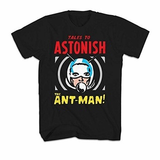 แขนสั้นcrew neckเสื้อยืด พิมพ์ลายกราฟฟิค Marvel Mono Ant Man สําหรับผู้ชายS-XXXXL