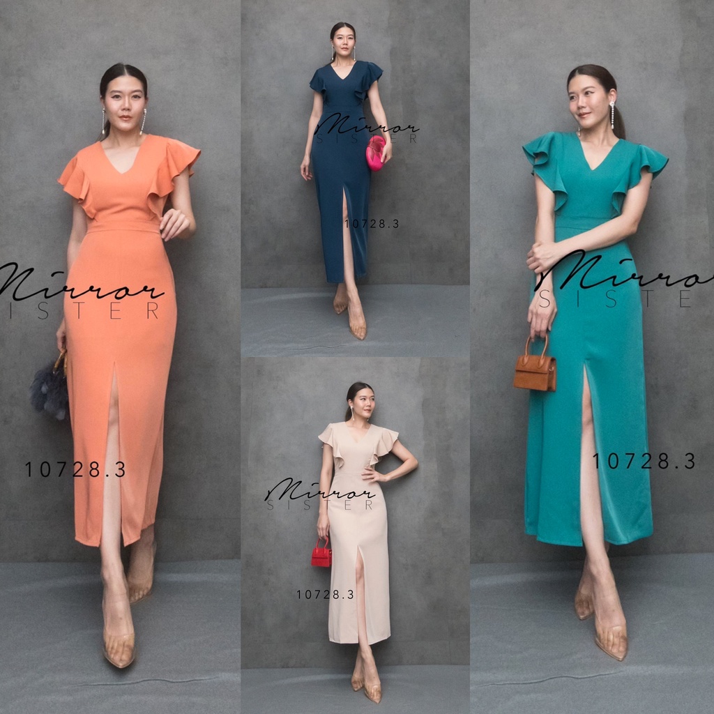 Mirrorsister #10728.3 เดรสทรงสวย เดรสยาว ชุดออกงาน เรียบหรู ชุดราตรี ไปงานแต่ง