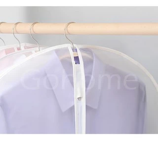 ถุงคลุมเสื้อผ้า ถุงใส่เสื้อผ้า ถุงใส่สูท กันฝุ่น แบบมีซิป สีขาวขุ่น