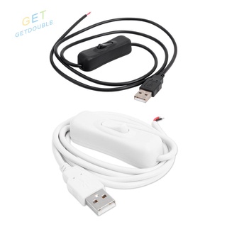 Getdouble 3ft 5V Usb สายเคเบิ้ล 2 Pin Usb 2.0 Male สายไฟต่อขยาย Diy พร้อมสวิทช์