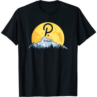 เสื้อยืดผ้าฝ้ายพรีเมี่ยม เสื้อยืด พิมพ์ลายโลโก้ Polkadot Crypto Giant Moon Coin DOT สําหรับผู้ใหญ่