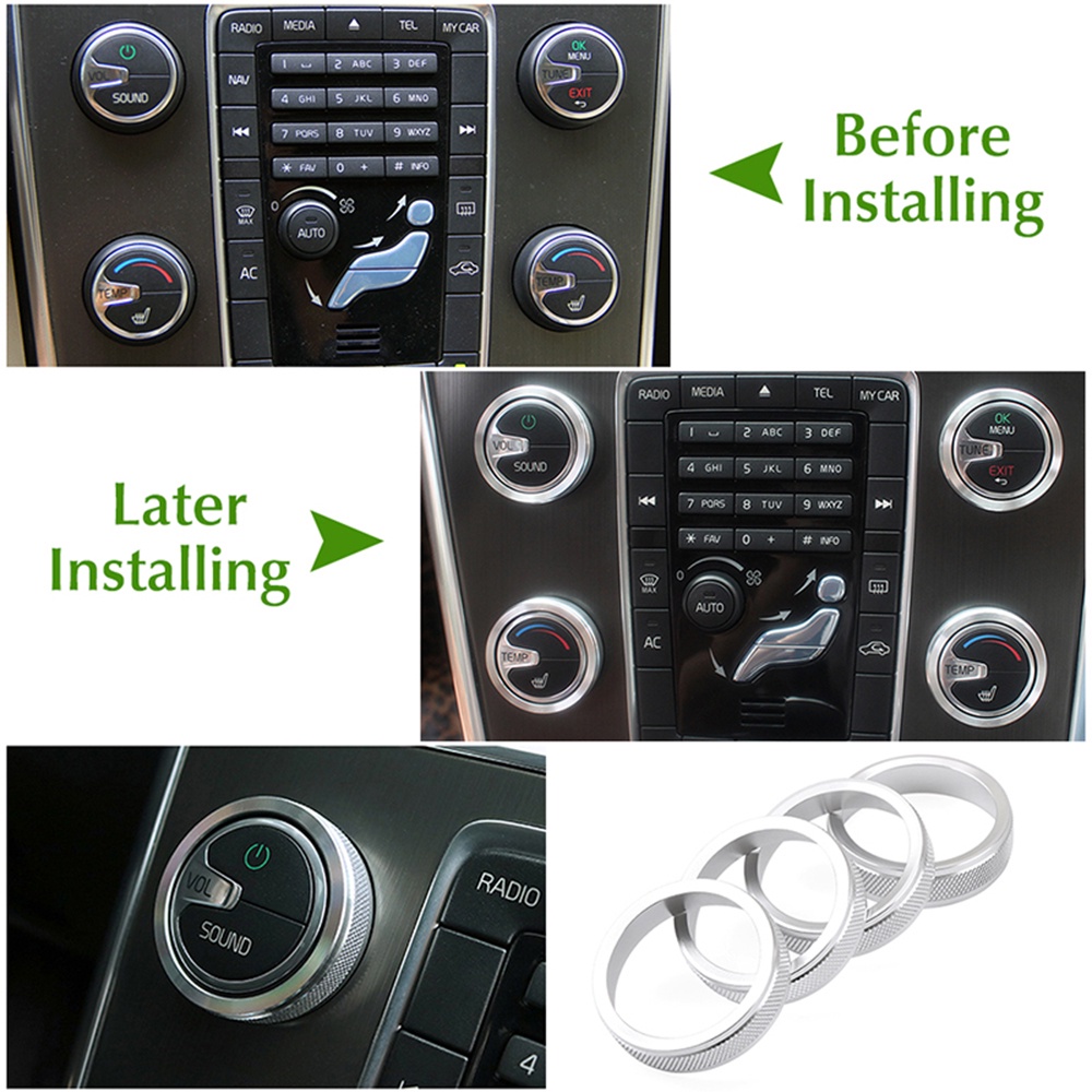 For Volvo S60 V60 Xc60 S80 V40 Accessories 4ps Aluminum Alloy Car Air ...