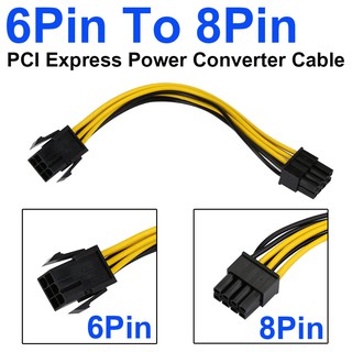 สายแปลงไฟ PCI Express PCI-E 6-Pin Female To 8-Pin Male Video Card Power Adapter Cable 20cm ( 6Pin To 8Pin )