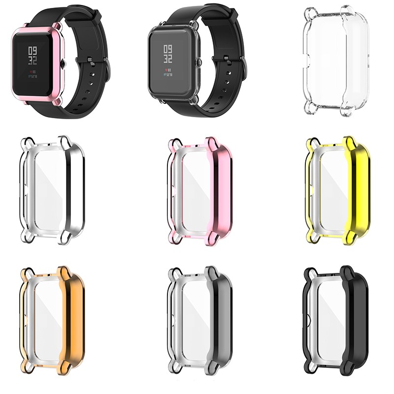 เคสสําหรับ Amazfit GTS 2 Mini / Bip U / Bip U Pro นาฬิกา TPU Electroplated Metallic Lustre ครอบคลุมเต็มรูปแบบ Shock-Proof กรณี