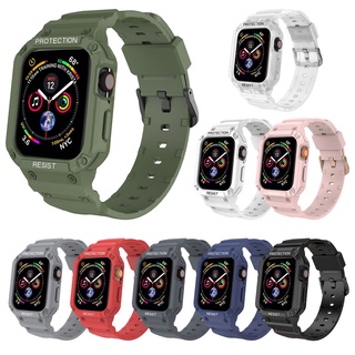 เคส + สายนาฬิกาข้อมือ TPU สําหรับ iwatch Series 7 6 5 4 SE