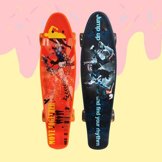 สเก็ตบอร์ด skateboard Penny borad ล้อมีไฟ LED ไม่ต้องชาร์จ ถ่านไม่มีวันหมด/C002