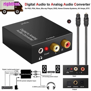 Rightfeel อะแดปเตอร์แปลงเสียงสเตอริโอ ออปติคอล Coax Toslink Digital To Analog Converter Rca L /