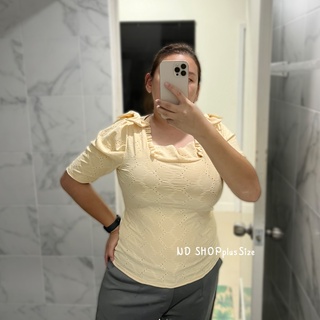 เสื้อโบว์ผูกไหล่ สีครีม PlusSize พร้อมส่ง!!!