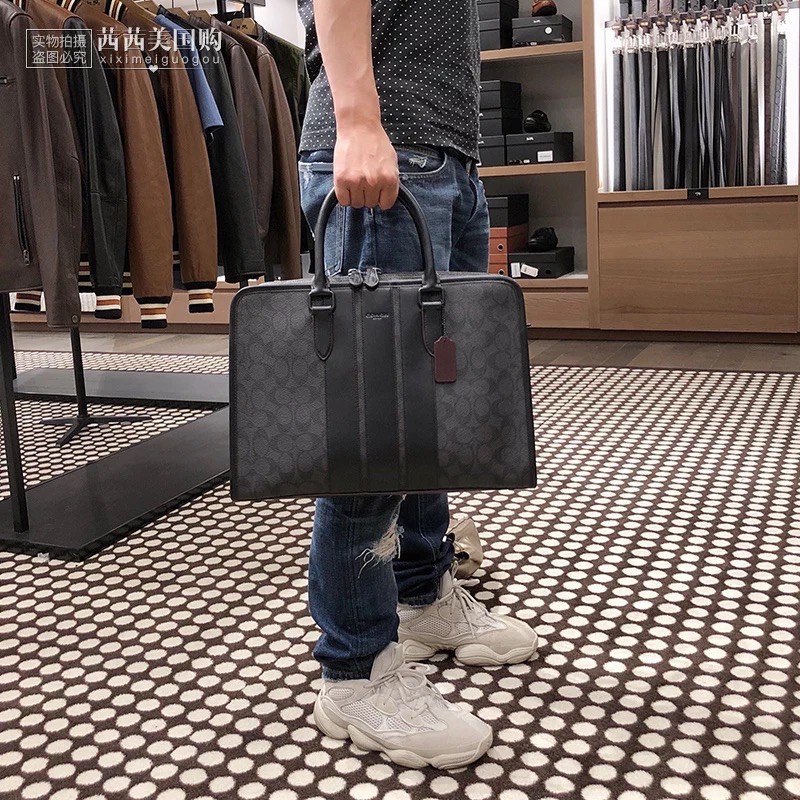 Outlet ส่วนลด🌈 Men Bond Brief 23212 72309 กระเป๋าเอกสารสำหรับผู้ชายแบบพกพา Coac h กระเป๋าสะพายข้าง