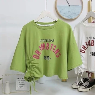 [กรอกโค้ด JGEVAPลดเพิ่ม 25%]เสื้อยืด เสื้อยืดคอกลมแขนสั้น รูดข้างได้เก๋ๆ สกรีน DTATEISIAE OHAMBTONS -1978-