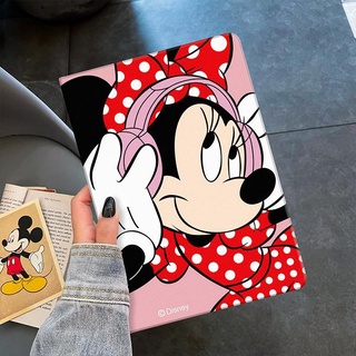 Minnie for เคสไอแพด   mini 5 6 เคส   air 1 2 3 4 5   pro 11 10.2 gen 7/8/9 Airbag tri-fold pen slot case