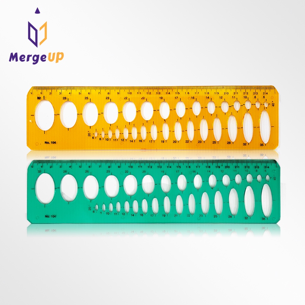 ไม้บรรทัดเทมแพลท วงรี NO.104 Super Template ไม้บรรทัดแม่แบบ การออกแบบ เขียนแบบ