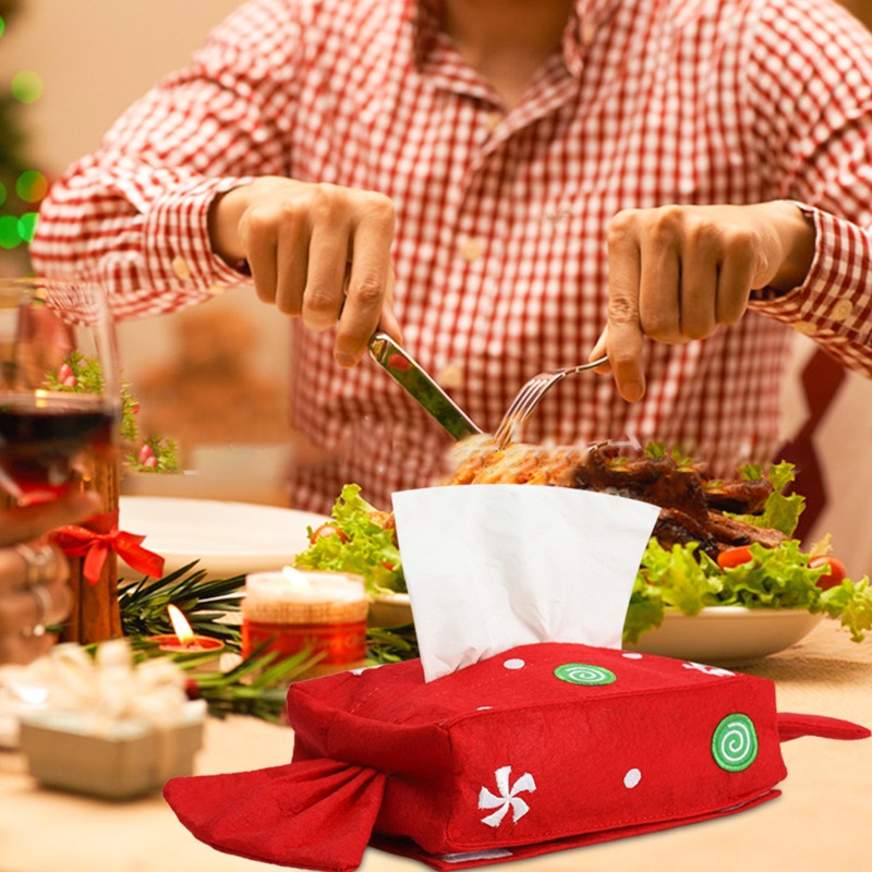 KU* Christmas Squareกล่องกระดาษทิชชูสําหรับห้องน้ําเคาน์เตอร์กล่องกระดาษทิชชูสําหรับเหมาะสําหรับHome