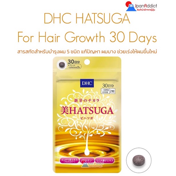 DHC HATSUGA For Hair Growth 30 Days ฮาซูกะ วิตามินบำรุงและแก้ปัญหา ผมร่วง กระตุ้นการเติบโตของเส้นผม