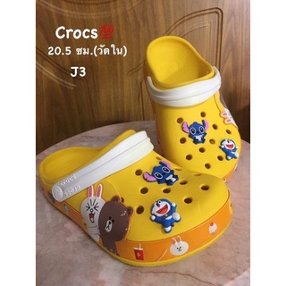 รองเท้าแตะสวม Crocs Line Friends (บราวนี่) แท้💯 มือสอง รองเท้าใส่เล่น ลุยนำ้ สีเหลือง