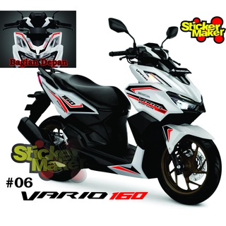 Vario 160 สติกเกอร์ตัดแปรผัน สีขาว สําหรับติดตกแต่งรถจักรยานยนต์ 2022 06