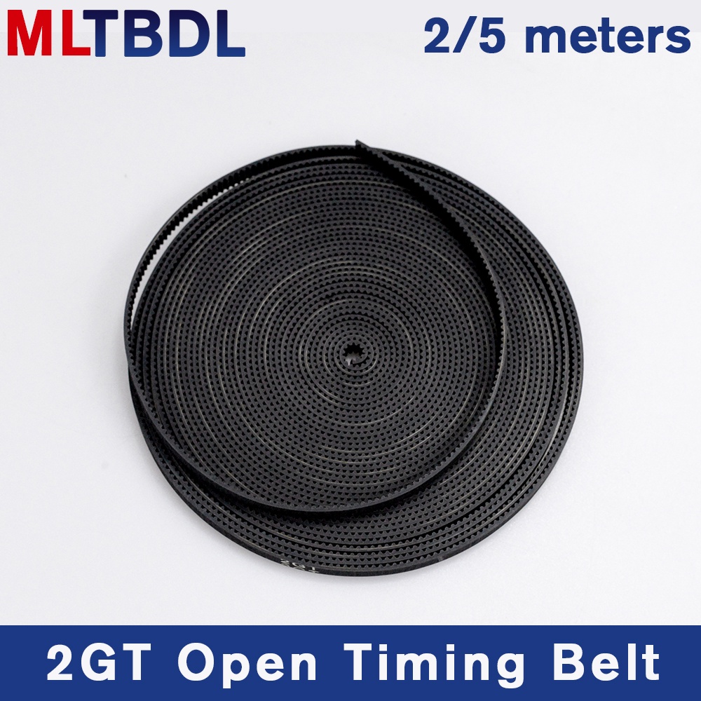 2/5meter GT2-6mm Open Timing Belt Width 6mm 10mm Rubber Material Pitch2mm black 2GT synchronous Belt