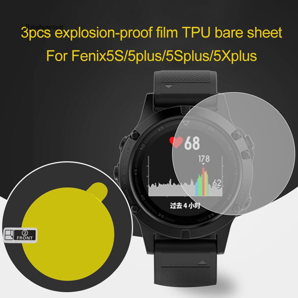 【RB】3Pcs Shatterproof TPU Screen Protector for Garmin Fenix 5/5 Plus/5S/5S Plus/5X