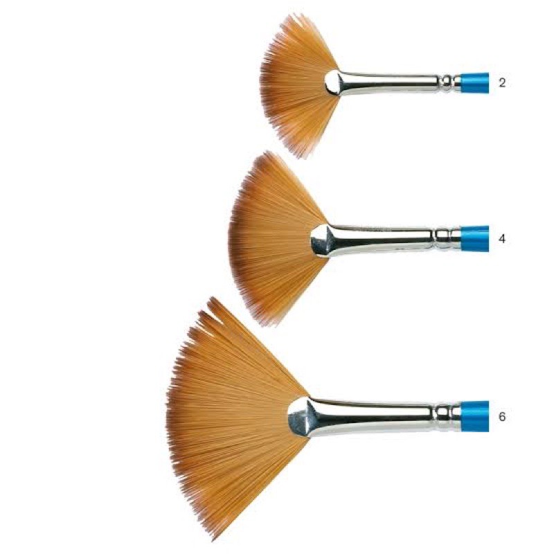 Winsor & newton water colour long handle fan brush series 888 I พู่กันสีน้ำ/สีอะคริลิกคอทแมนรูปพัดซี