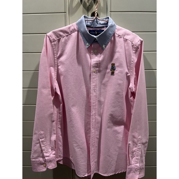 🔥Ralph Lauren Bear Oxford Shirt (L boy size) สินค้าแท้ เหมือนใหม่