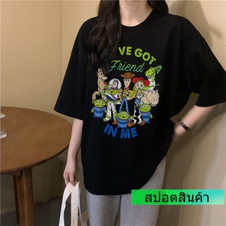 ROUND คอลูกเรือDisney Toy Story เสื้อยืดผู้หญิงขนาดใหญ่ลำลองเสื้อฮาราจูกุฮิปฮอปสตรีทแขนสั้นเสื้อยืด-4XL