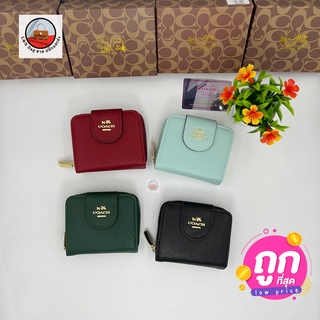 กระเป๋า Coach 2in1 สีเรียบ กระเป๋าสตางค์ผู้หญิง กระเป๋าสตางค์ใบสั้น 5นิ้ว