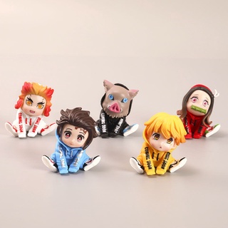 5pcs Sweater Demon Slayer Kimetsu No Yaiba Figure Doll Decoration Rengoku Nezuko Tanjiro