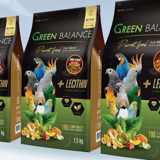 Green Balance อาหารนกสูตรผลไม้ สำหรับนกทุกชนิด เม็ด S ขนาด 1 kg