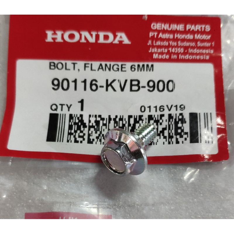 Bolt Flange Bolt 6mm Original Honda 90116KVB900