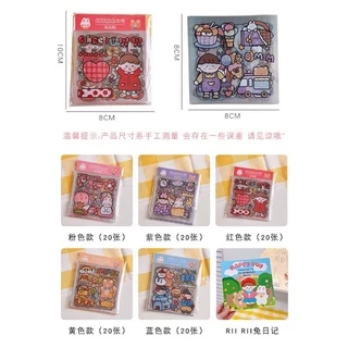 kingshopping (KEW244) (ร้านไทย)สติ๊กเกอร์กันน้ำ 1แพ็คละ20แผ่น สติ๊กเกอร์ Sticker PVC (สมุดโน๊ตและกระดาษ สติกเกอร์)
