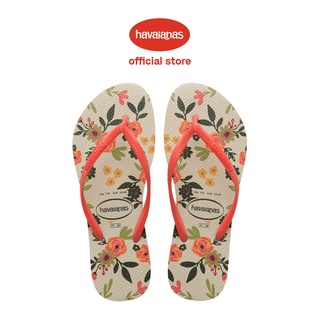 HAVAIANAS รองเท้าแตะ แบบเข้ารูป สีเบจ สีแดง สไตล์โรแมนติก สําหรับผู้หญิง