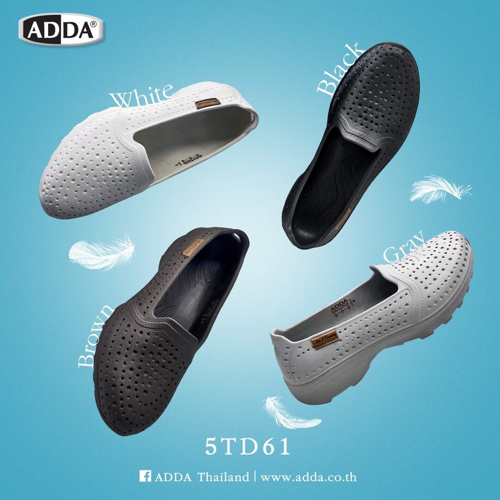 รองเท้าคัชชู รองเท้าแตะแบบสวม หัวโตแบบปิด สำหรับผู้หญิง Adda 5TD61 VSZB