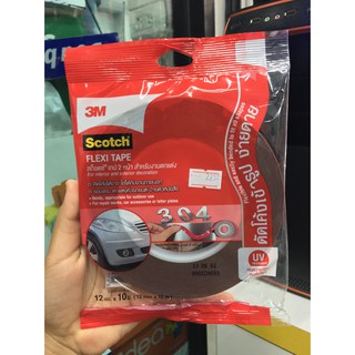 3M Scotch Flexi Tape สก๊อต เทป 2 หน้า สำหรับตกแต่ง 12mm x 2.5mm #304