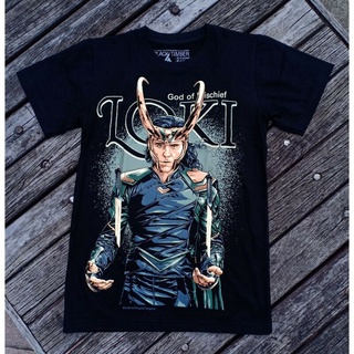 คอลูกเรือBt146 เสื้อยืดผ้าฝ้าย แขนสั้น พิมพ์ลาย LOKI END GOD OF MISCHIEF MARVEL HERO EDITION สีดํา คุณภาพสูงS-5XL