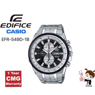 Casio Edifice รุ่น EFR-549D-1BVUDF สีเงินดำ ของแท้ 100% ประกันศูนย์ Cmg 1 ปี