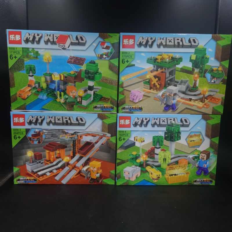 เลโก้ My World LEDUO 6058 ตอน เหมืองลาวาใต้ดิน รูปแบบ 4 IN 1 ประกอบรวมกันได้ แยกขาย มี 4 แบบ พร้อมส่งในไทย ราคาถูก