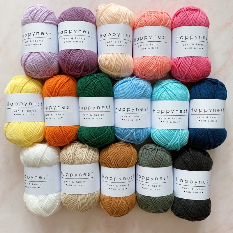 (ม้วนละ 30-35 กรัม) ไหมพรมคอตตอนนม 4 ply ม้วนเล็ก