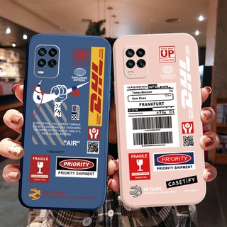 เคสซิลิโคนนิ่ม ขอบตรง ลายฉลากบาร์โค้ด DHL สําหรับ Realme C35 C25 C25S C11 C12 C15 C17 7i 7 8 Pro 5 5i 5S 6i C3