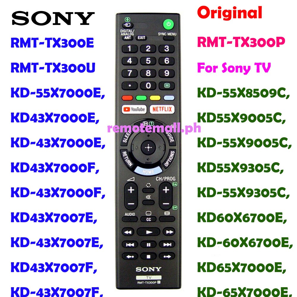 ใหม่ RMT-TX300P สําหรับ Sony TV รีโมทคอนโทรล RMT-TX300E Youtube Netflix RMT-TX300E RMT-TX300U KD-55X