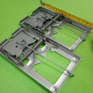 X 2 จับหนู Heavy Duty Steel สปริงโหลด Rat Trap เพื่อกำจัดหนู มีแรงดันสปริง เหล็กดักหนู เหล็กกำจัดหนู ที่ดักหนู จัดส่งใ