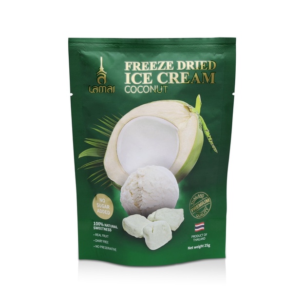 Freeze Dried Ice Cream Snack Lamai Coco - Coconut Flavor ขนมไอศกรีมฟรีซดราย