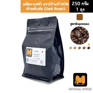 เมล็ดกาแฟคั่ว สูตรEspresso (250g) ตรา มาสเตอร์พีซคอฟฟี่ masterpiececoffee อราบิก้าแท้100% คั่วระดับเช้ม