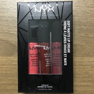 NYX Soft Matte Lip Cream 3 Piece Set #08 โทนสีชมพู-แดง