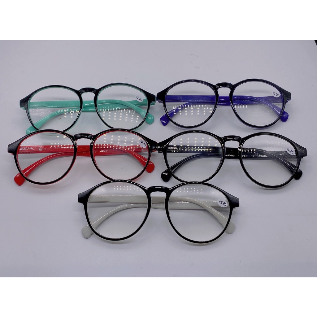 แว่นสายตายาว ขาสปริง ทรงหยดน้ำ  +50 ถึง+275 คุณภาพดี และเบา A221