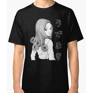 เสื้อยืดแขนสั้น ผ้าฝ้าย 100% พิมพ์ลายมังงะ Uzumaki Kirie Goshima สีดํา สําหรับผู้ชายS-5XL