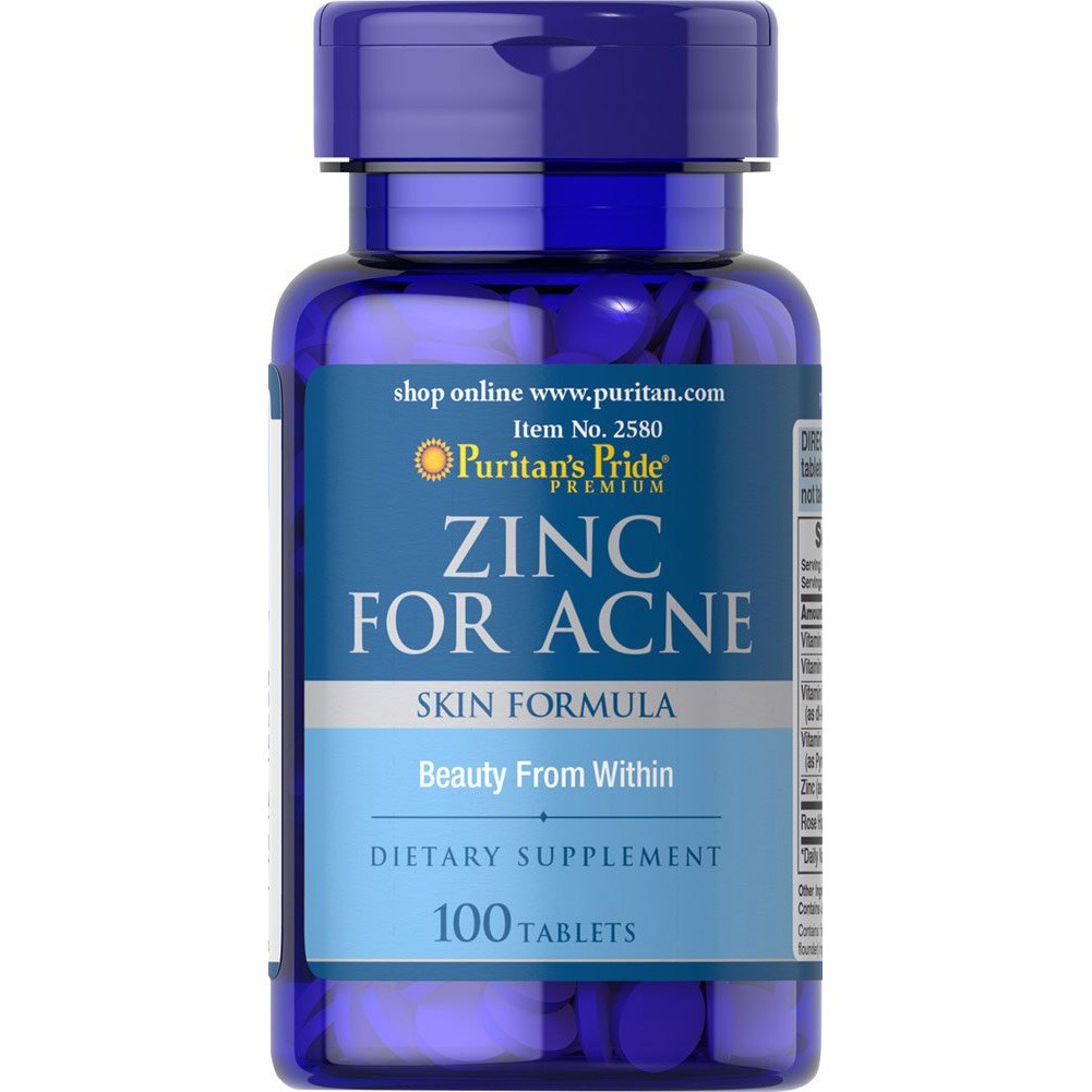 Puritan's Pride puritan zinc for acne 100 tablets ซิงค์สำหรับรักษาสิว