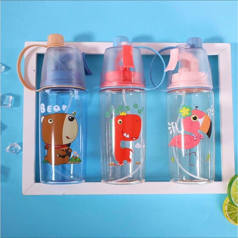 กระบอกน้ำสเปรย์ 2in1  400ml.