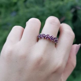 แหวนโรโดไลต์ การ์เน็ตครึ่งวง (Rhodolite Garnet​ Ring)